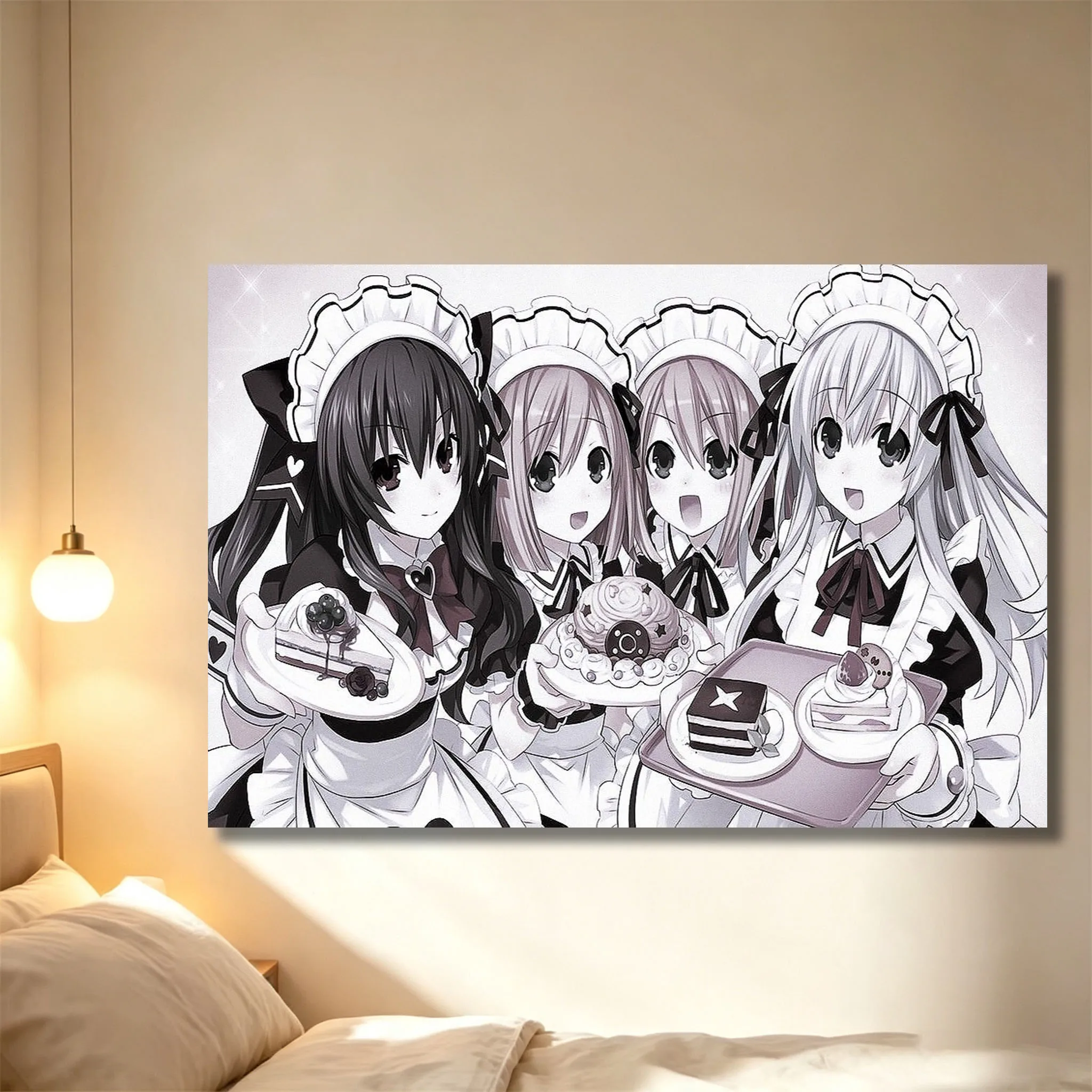 Neptunia Tapestry Noire Rom Ram Neptune Uni Angel Anime Girl Gift Wall Hanging for Bedroom Dorm Room Decor Anime Merchandise
