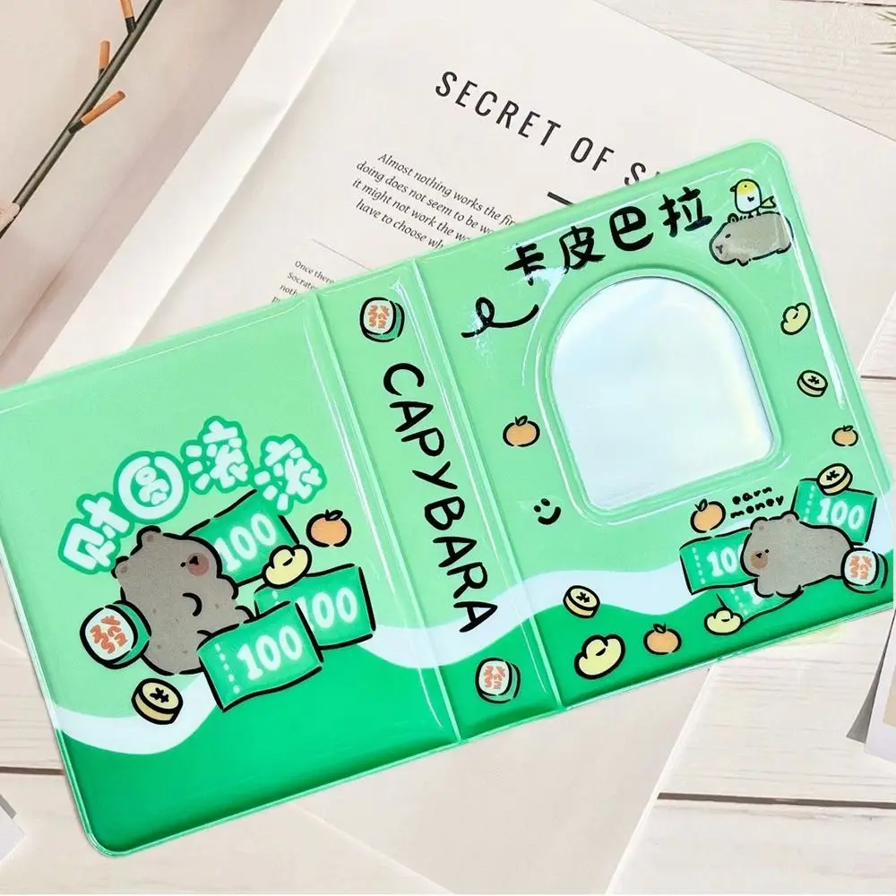 New 36 Pockets Mini Photo Album 3 Inch Hollow Photo Holder PVC Capybara Name Card Book