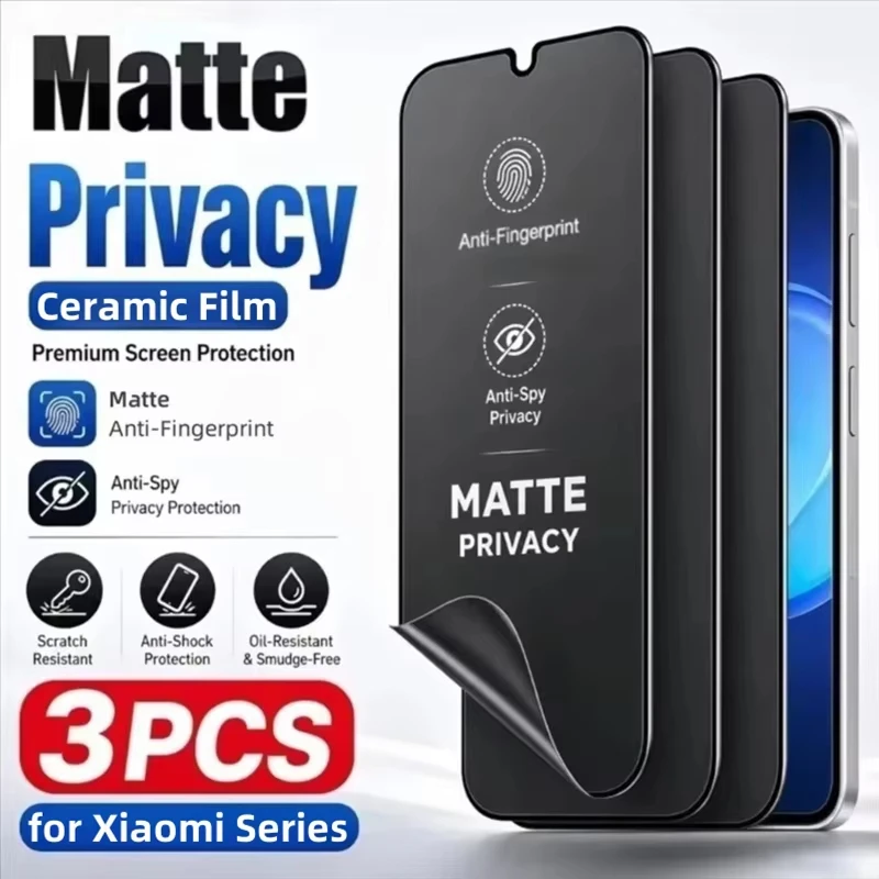 Антишпионская матовая защитная пленка для экрана Xiaomi Poco X7 M7 F7 Pro F6 F5 F3 M6 M3 X6 X5 X3 Pro M5S C65 C71 C75, мягкая керамическая пленка