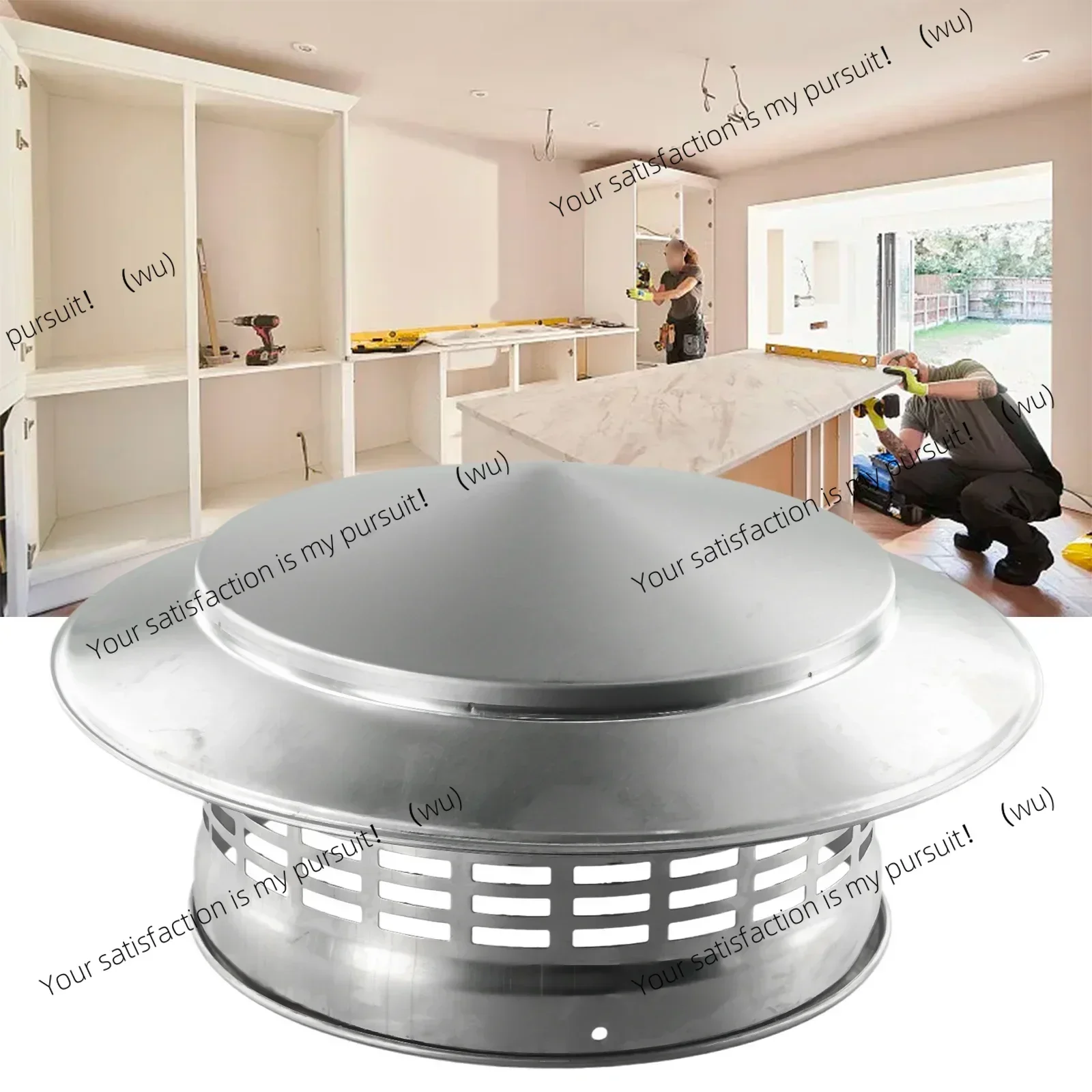 

Chimney cap, stainless steel, exterior wall, fresh air out trend roof duct exhaust hood