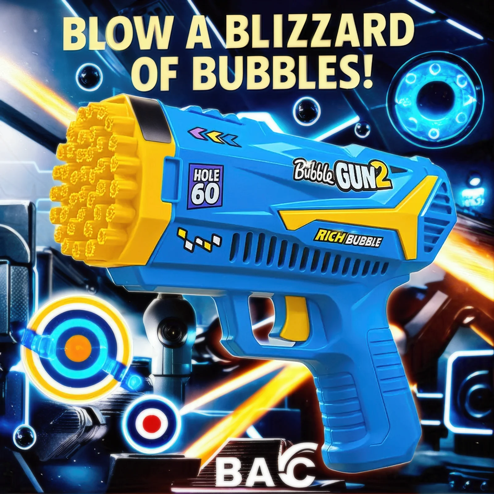 Juguete soplador de burbujas de playa para niños más vendido de verano americano, pistola de juguete de burbujas al aire libre favorita para niños y niñas, imprescindible