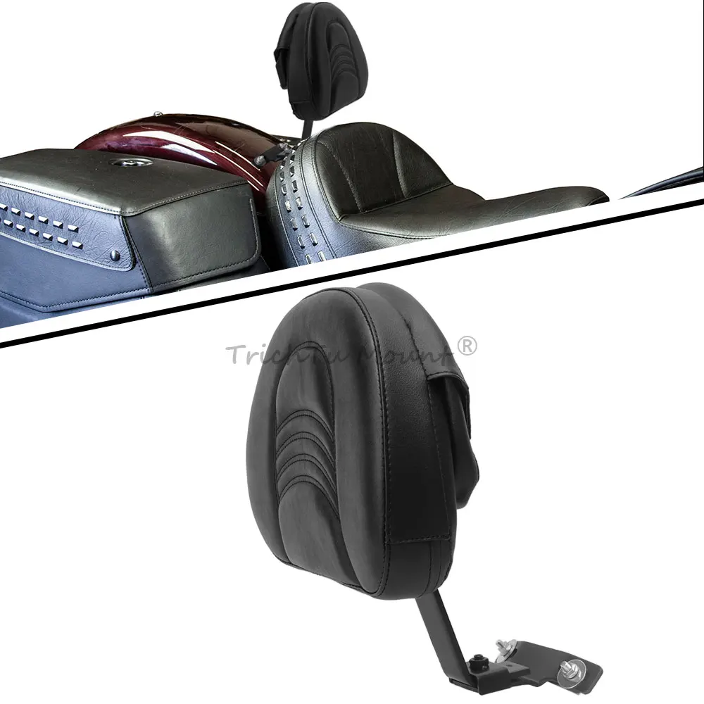 Adjustable Driver Backrest For Harley Heritage Softail Classic Fat Boy Flstfb 2007–2017 Black Bracket Pu Leather Easy Cleaning