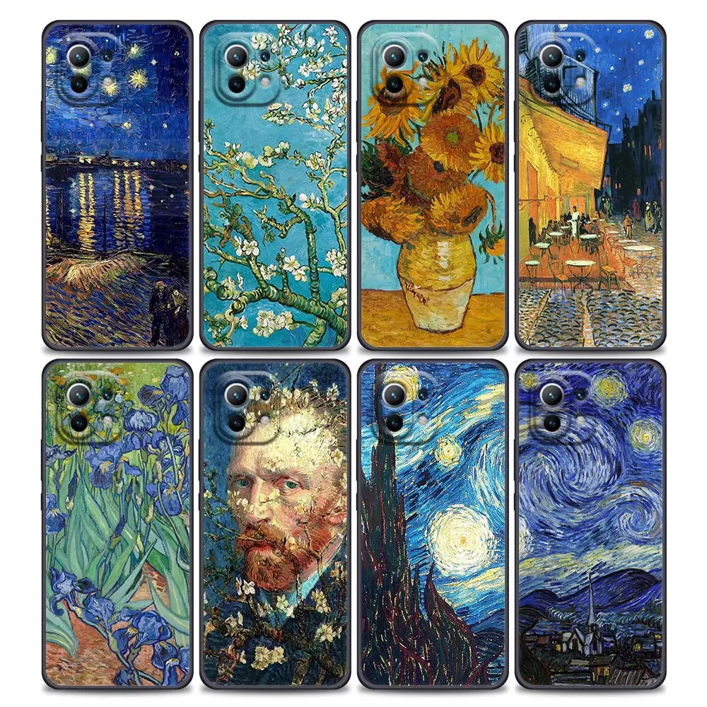 Starry Sky Van Gogh Painting Sunflower Cases For Xiaomi 11 Lite 5G NE 11T 12 12T 13T Pro Poco X3 NFC F3 M3 M4 F5 Pro Back Cover