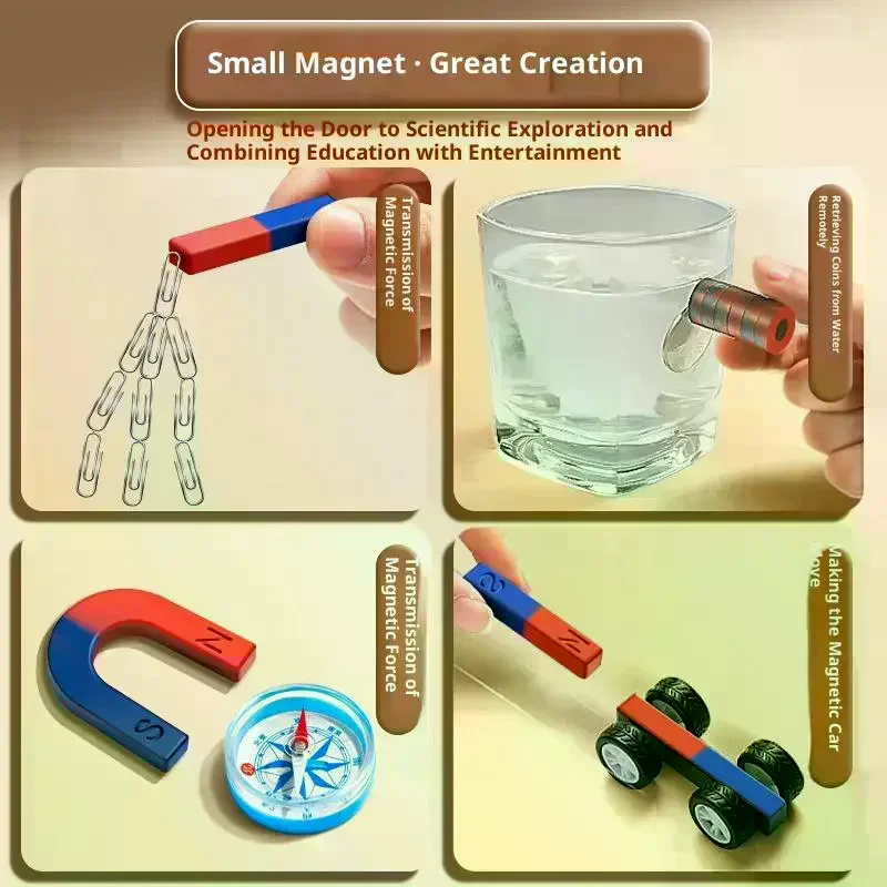 Science Experiment Kit - Набор для образовательных экспериментов: магниты-кольца, магниты-подковы,