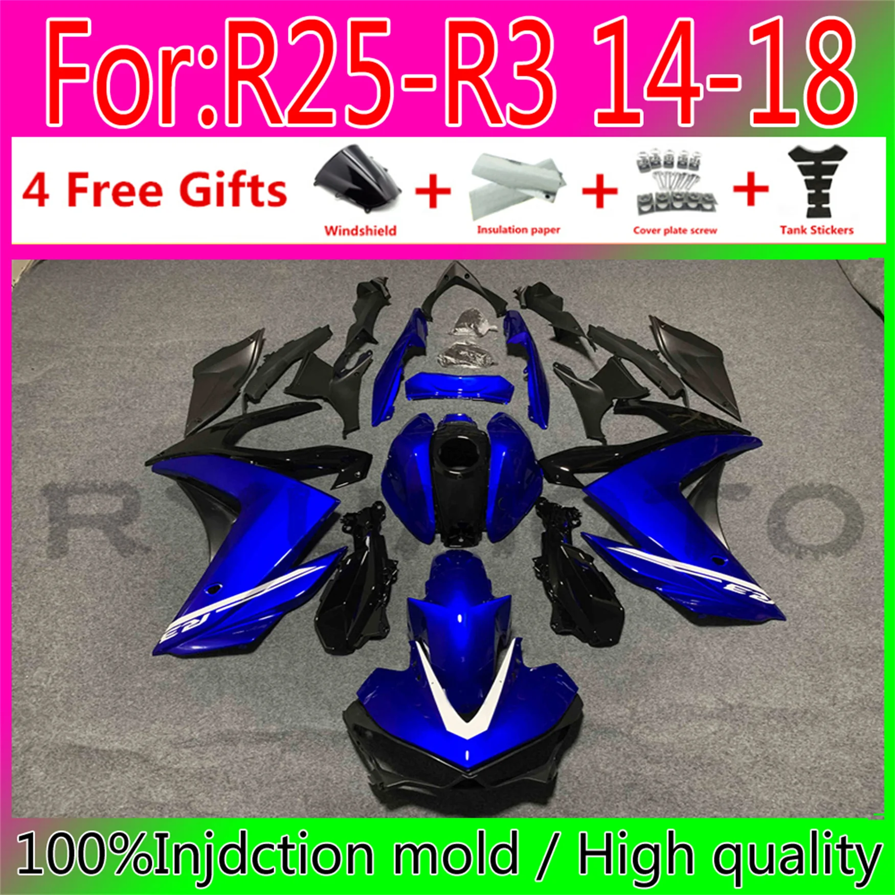 

New ABS Motorcycle Full Fairings Kit Fit For Yamaha YZF R3 2015 2016 2017 2018 YZF R25 15 16 17 18