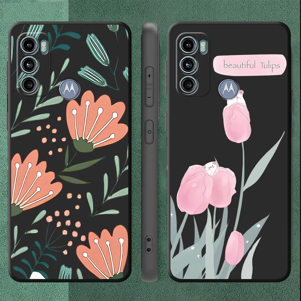 Flower Phone Case for Motorola Moto Edge 40 Pro G9 Plus One Fusion Plus G200 5G Edge 20 Pro Edge 30 Neo Silicone Coque Cover