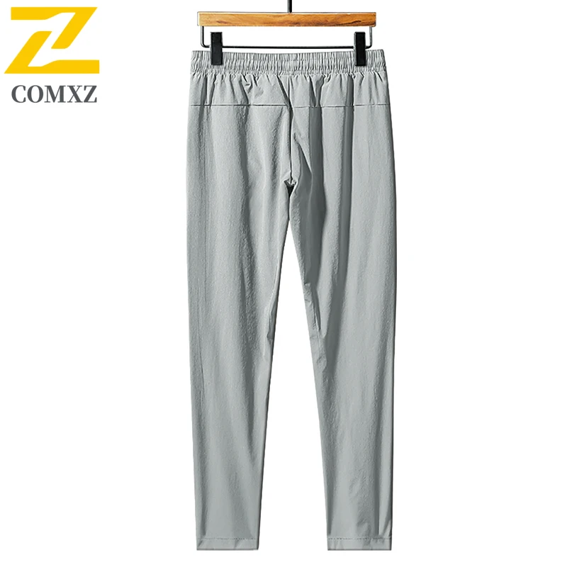Ice Silk Men Casual Pants Summer Comfortable Breathable Lightweight High Elasticity Straight Leg/leg Binding Pants  Sports Pants