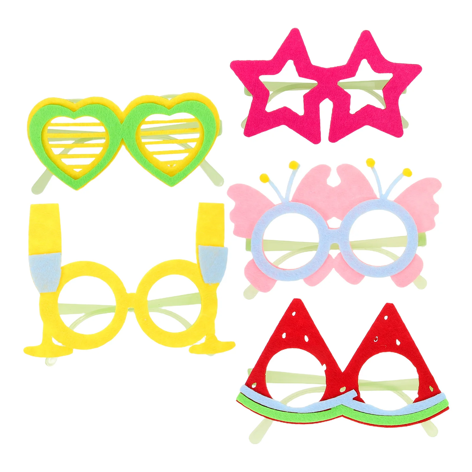 

5Pcs Glow in The Dark Party Glasses Birthday Photo Booth Props Funny Eyewear for Celebrations and Dress Up Supplies
