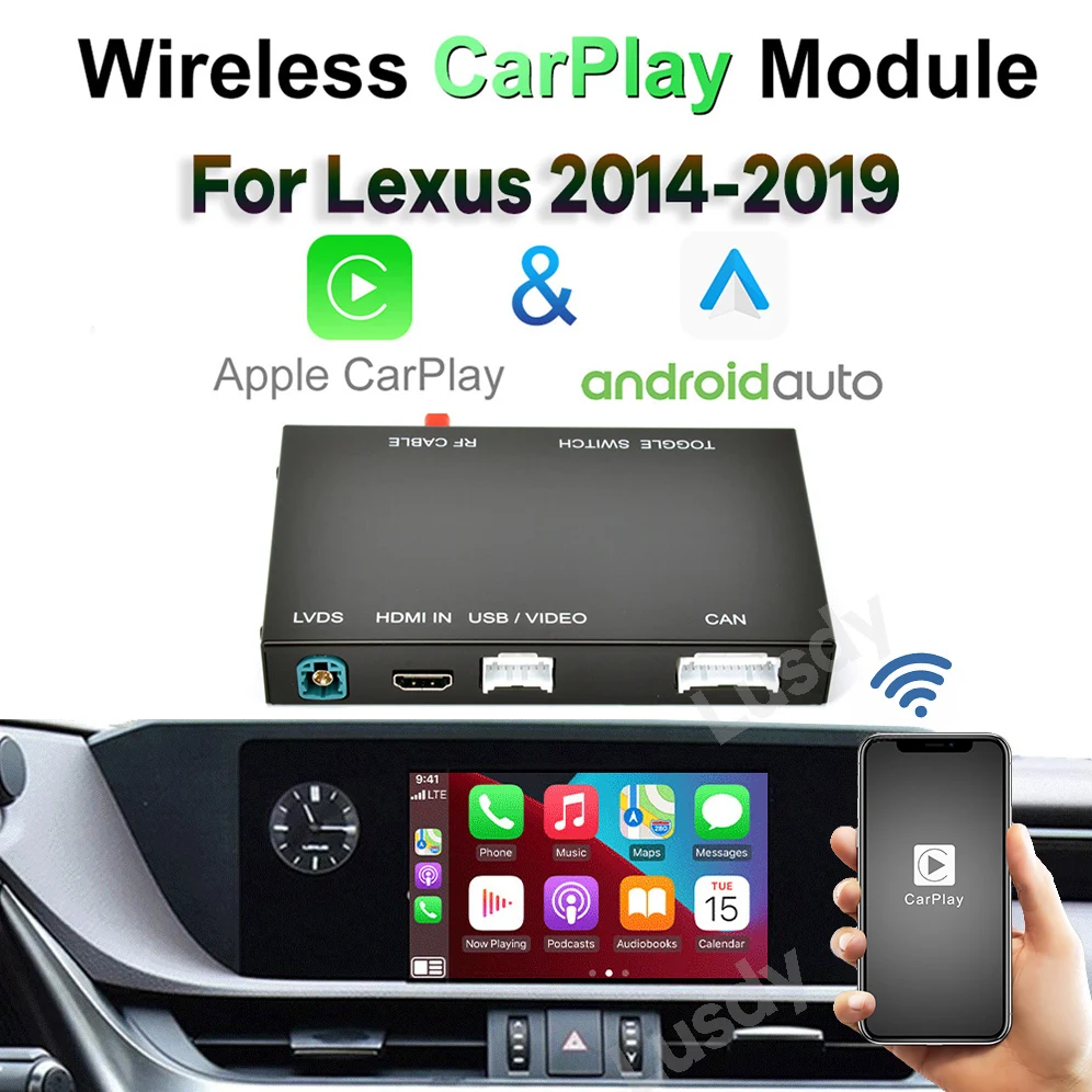 

Беспроводной CarPlay Android авто для Lexus RX NX UX LX CT GS ES LS RC мультимедийный модуль коробка декодер интерфейса видео