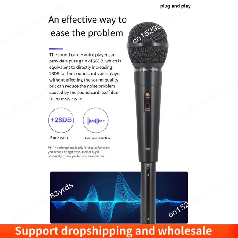 

AA86 Dynamic Microphone Preamp Portable Microphone Preamp Noise Reduction Gain Microphone Preamp For Concert