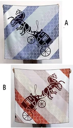 Carriage Print Double-Faced Silk Scarf 90cm Twill Bandanas Scarves Tops Manual Designer Neck Shawls Handkerchief 35