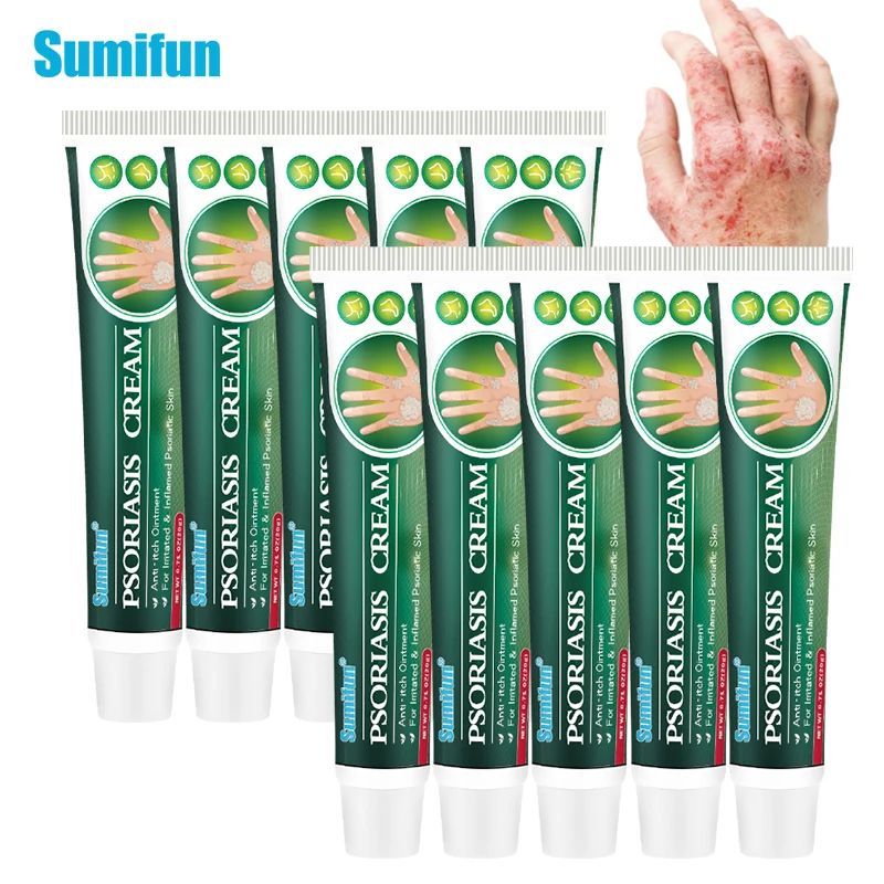 

5/10pcs Antibacterial Psoriasis Cream Herbal Effective Anti-itch Relief Dermatitis Eczema Treatment Urticaria Ointment Skin Care