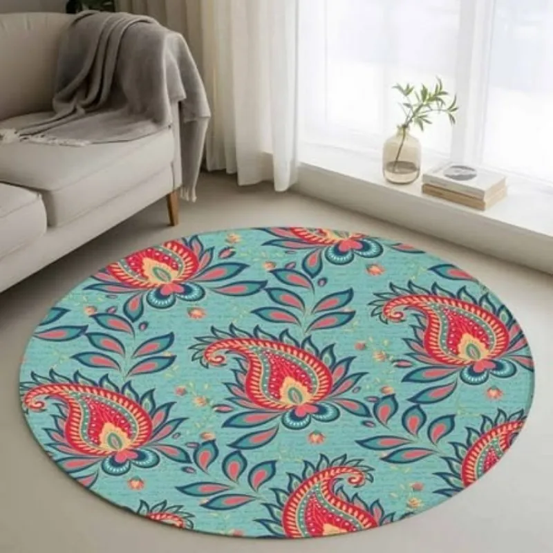 Retro Blue Truck Carpet Cactus Succulent Area Rugs Living Room Welcome Sign Round Rug Farmhouse Decor Floor Mat Porch Door Mats