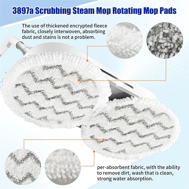 وسادات ممسحة BAAD لـ Bissell Spinwave Smartsteam Scrubbing Steam Mop 3897A 3712C 3712W وسادات استبدال الممسحة الدوارة