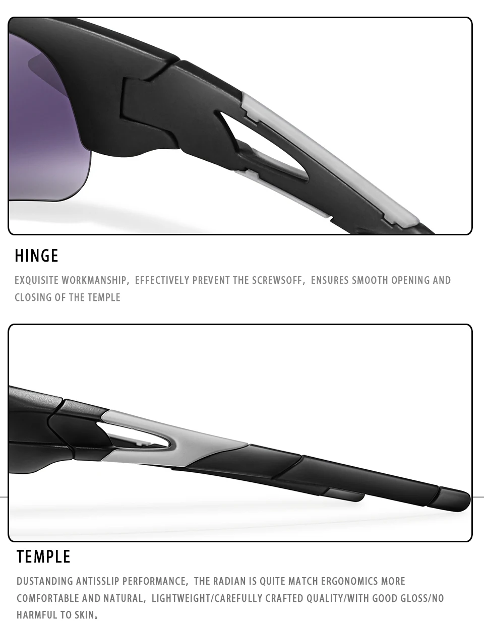 Marke Mode Frauen Männer Sonnenbrille Outdoor-Sport Angeln Radfahren Laufen Fahren Brillen Frauen Mode Brille bequeme Nase – Detail 8