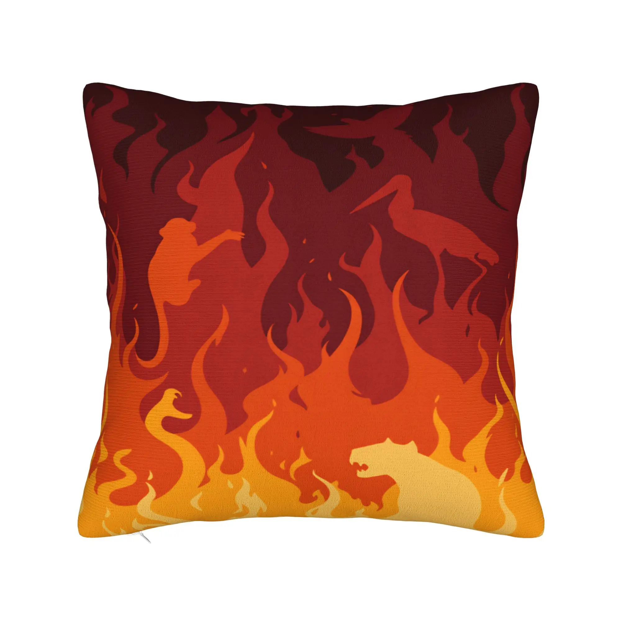 Fire Flames Pillow Cover  Cute Funny Pillow Case For Living Room Chair Comfy Pillowcases Birthday Present