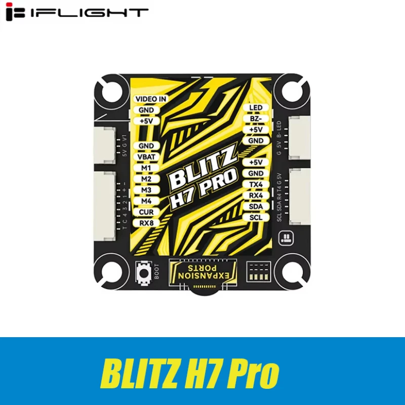 

Контроллер полета iFlight BLITZ H7 Pro 4-12S STM32H743 с OSD Baro Blackbox, поддержка Smartaudio/IRC Tramp VTX 35*35 мм для FPV