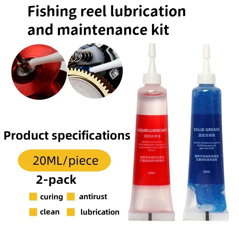 Fishing reel Protective Grease (20ml) + Lubricant Oil For Fishing Reel Bearing Maintenance Oil Fishing Tool (20ml)