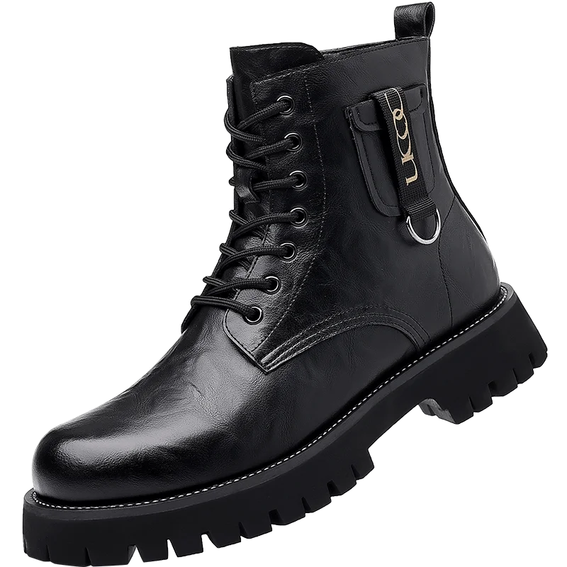 

Designer's New Men's Workwear Shoes Handsome Motorcycle Boots Thick Sole Mountaineering Boots Men's Genuine Leather Short Shoes