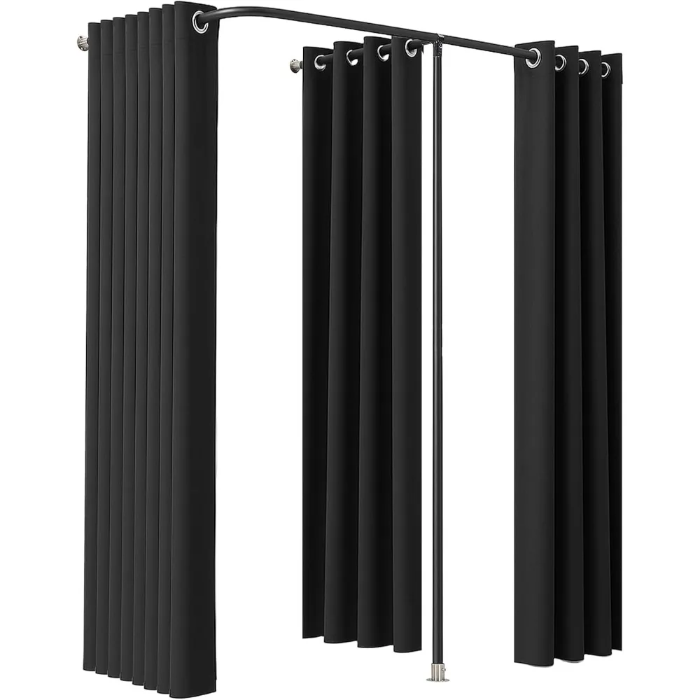 

Портативная раздевалка с толстыми полиэфирными шторами, двойные гардеробные для бутиков, торговых центров и студий, 79x39x79 дюймов, черный