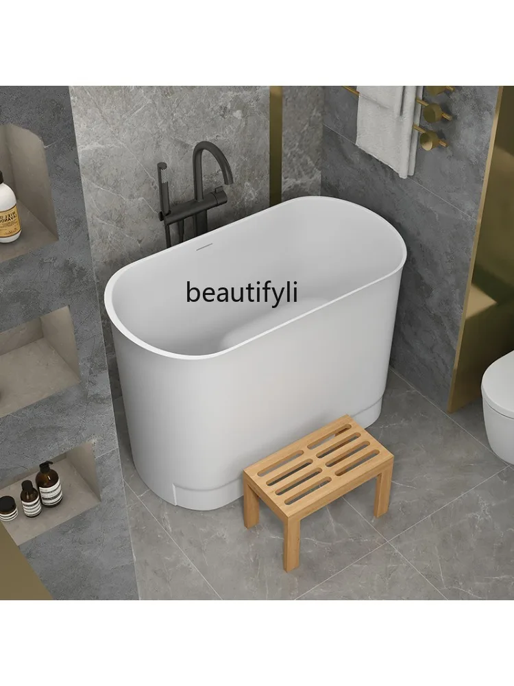 Japanese-Style Small Apartment Bathtub Household Sitting Deep Bath Tub Artificial Stone Independent Adult Single Small Bathtub