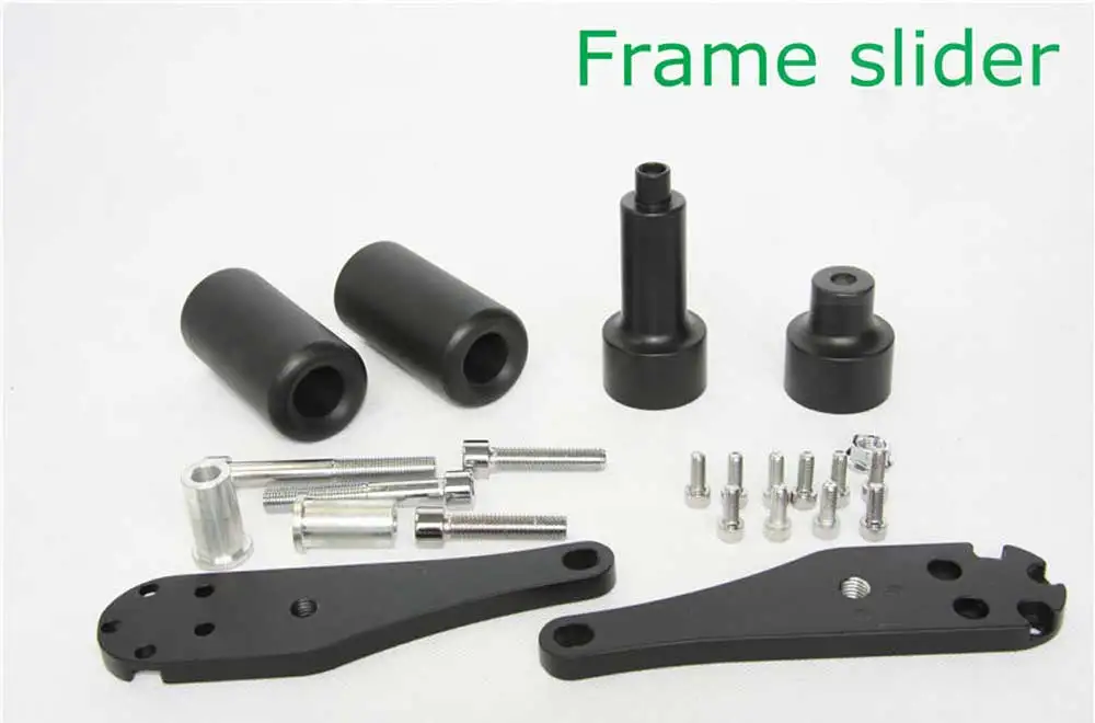 For 2006 2007 Kawasaki Ninja ZX 10R ZX-10R zx10r 06 07 Motorcycle bike No Cut Frame Slider Crash Protector Black / Carbon