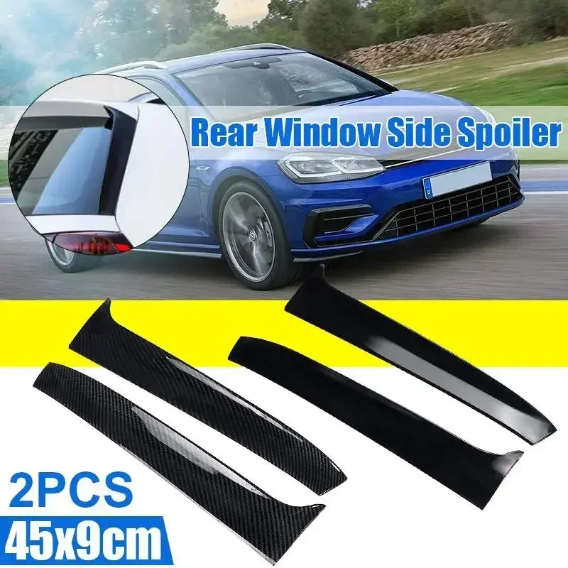 PAIR Rear Window Side Canard Splitter Gloss Black/Carbon Fiber Look For VW Golf 7 R Variant Wagen 2014 2015 2016 2017 Body Kit