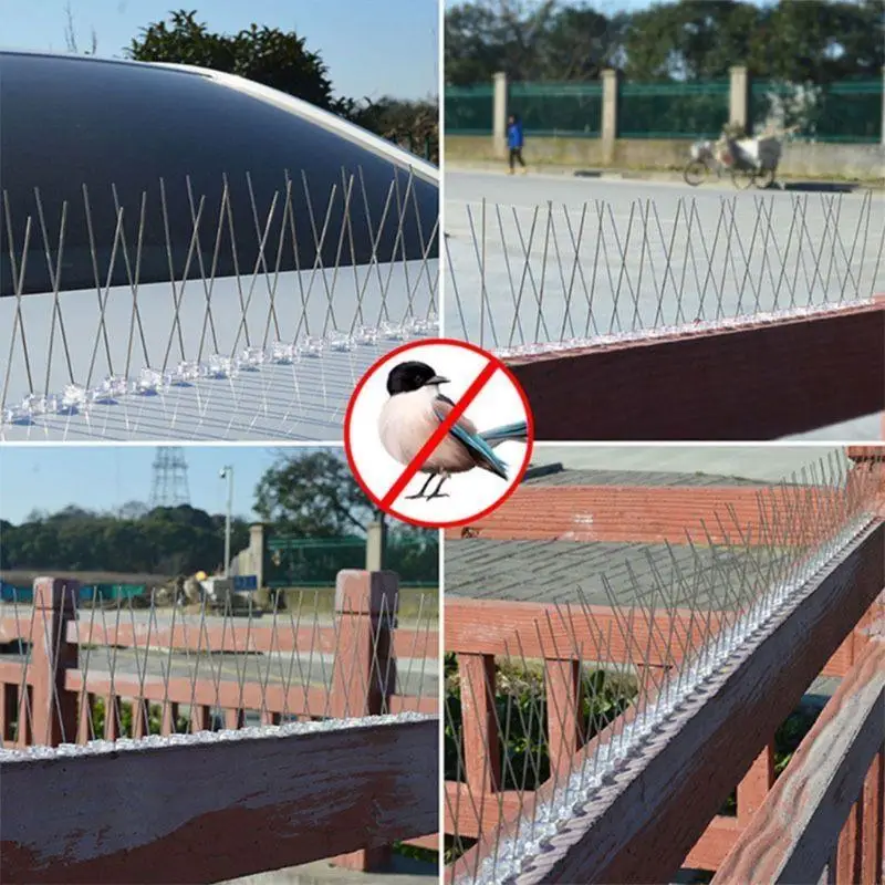 

2 Sets Stainless Steel Bird Spikes Anti for Pigeon Fenc