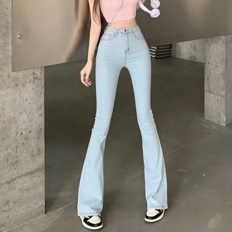 Bell Bottom Trousers Stretch Womens Flared Jeans With Hearts Wholesale Top Denim Pants for Women Selling Grunge Y2k On Sale 90s