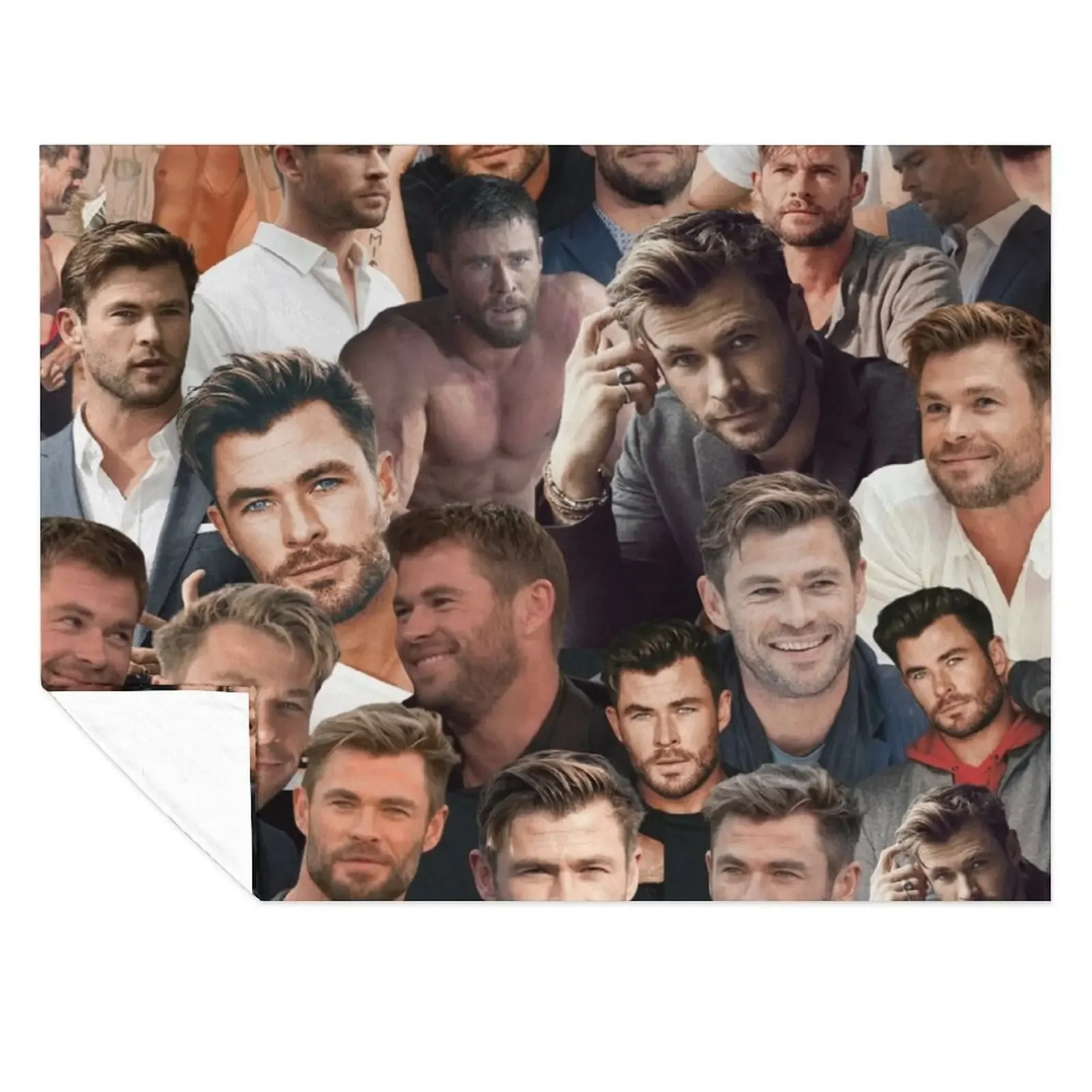 

Chris Hemsworth photo collage Throw Blanket Decorative Sofas Moving decorative Plaid on the sofa Blankets