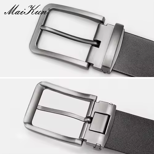 Maikun Genuine Leather Men's Belt Large Size Casual Belt   Alloy Pin Buckle Business Suit Belt Father's Day Present Gift - Image 4