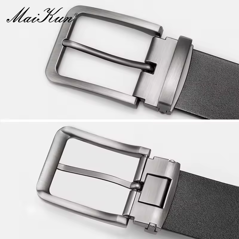 Maikun Genuine Leather Men's Belt Large Size Casual Belt   Alloy Pin Buckle Business Suit Belt Father's Day Present Gift - Image 4
