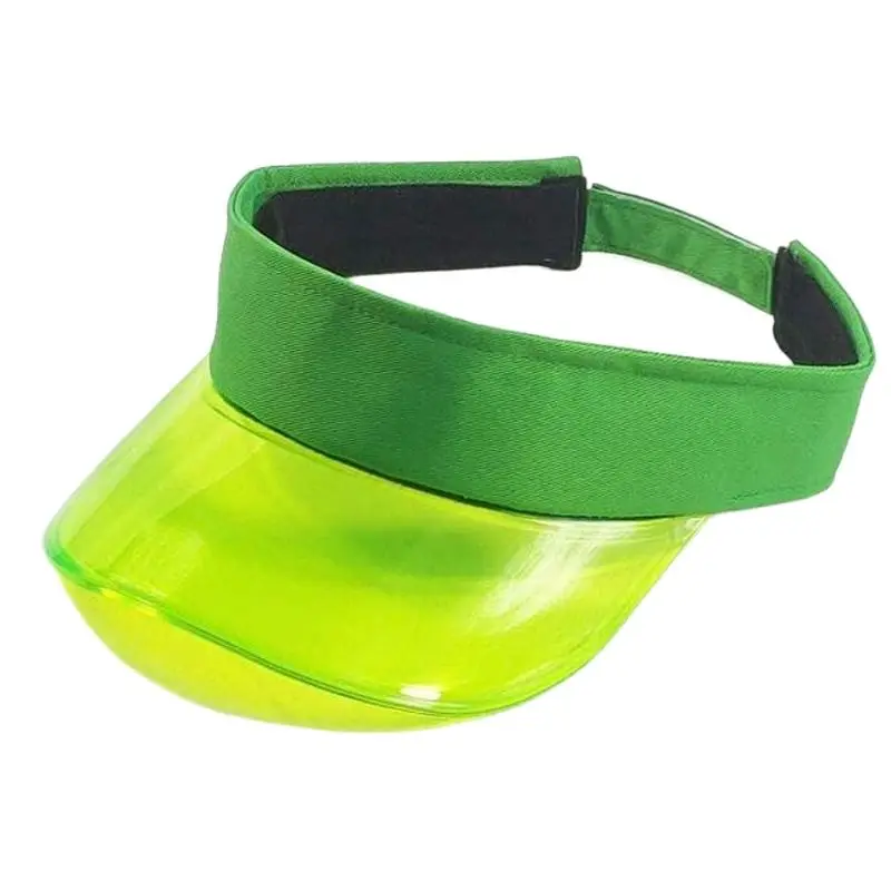 Summer Plastic Visor Cap Tennis Beach Club Sun Visor Hat Women Men Blue Green White Pink Coffe Leopard Black