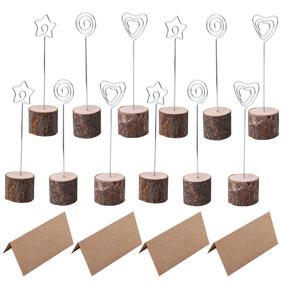 

60 Pcs Wooden Note Holders Sturdy Desk Accessories Wedding Birthday Party Supplies Table Number Photo Menu Clips Reusable