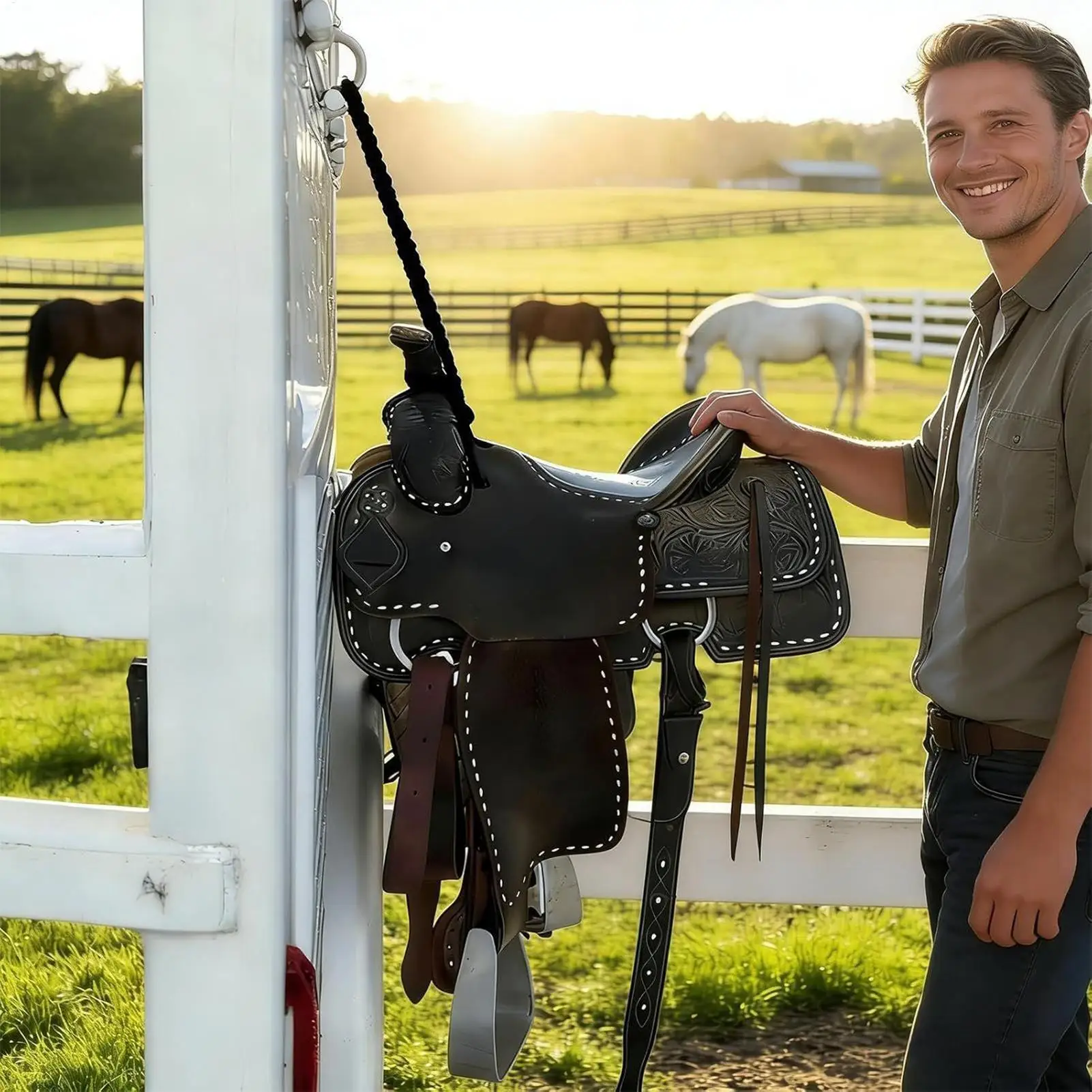 

Вертикальный подвесной органайзер-держатель для седел, сверхпрочный, для конюшни, амбара, атласной комнаты, стены, дома, гаража, прицепа