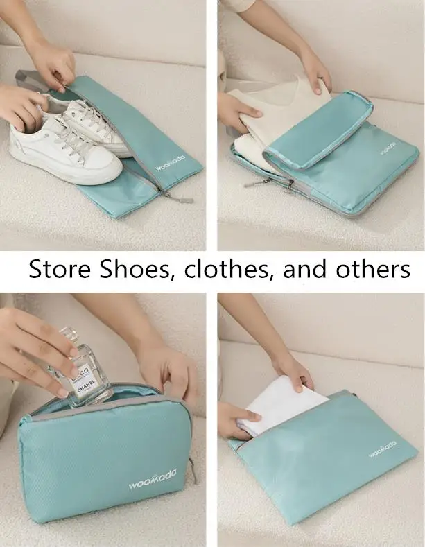 4/6Pcs Travel Organizer Storage Bags Wardrobe Cube Suitcase Packing Cubes Set Storages Luggage Clothes Shoe Pouch Folding