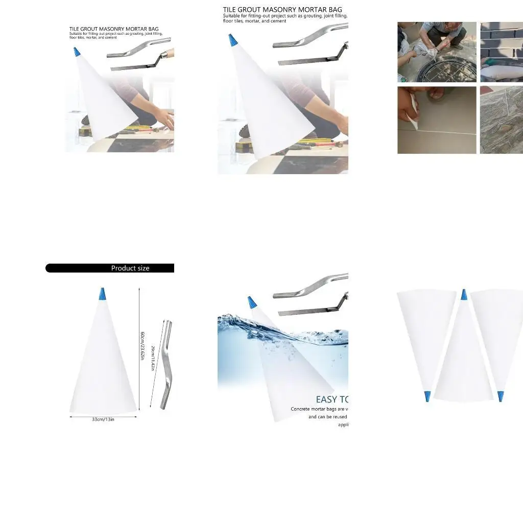 

652F Набор универсальных мешков для затирки каменной кладки с прочными мешками из ПВХ, мешки для расшивки кирпича и указатели