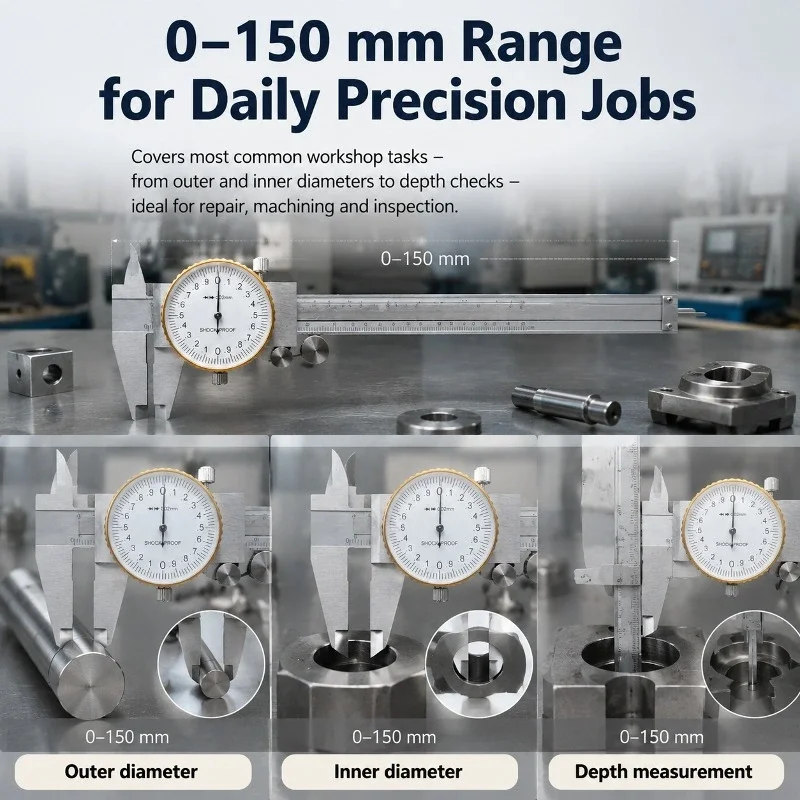 Kaliper Dial 0.02mm Presisi Ti - Digital Caliper 150Mm Stainless Steel ulasan dan harga