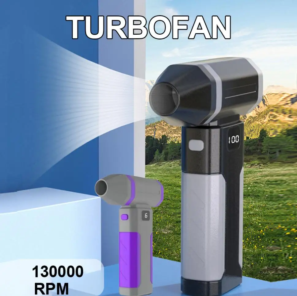 Turbo Jet Fan Elektrische Air Duster Gewelddadige ventilator met 6 versnellingen verstelbaar 130000 RPM Windsnelheid 52 m/s Auto Computer Reinigingstool Type-C