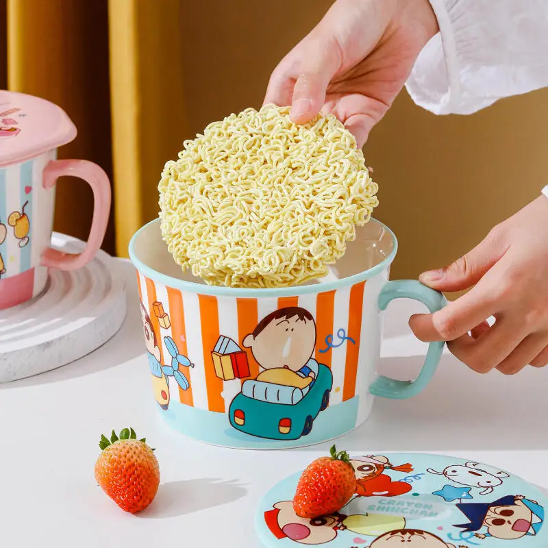 New Crayon SHINCHAN Cute Cartoon Anime Ceramics Ramen Bowl Beautiful Breakfast Rice Bowl Kitchen Dinnerware Kid Birthday Gift