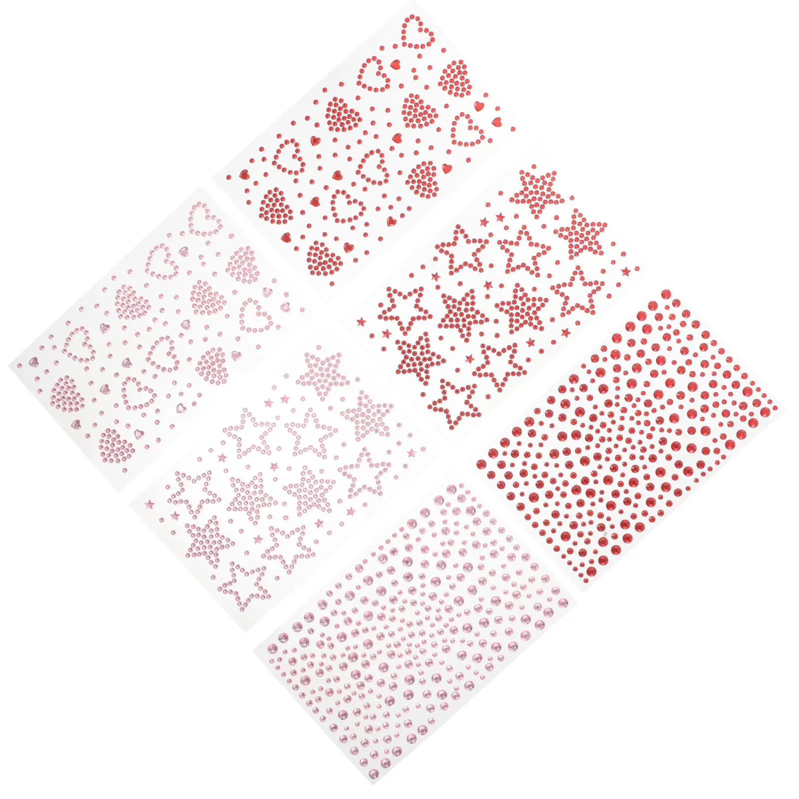 6Sheets Face Gems Rhinestone Stickers Self Adhesive Glitter Crystal Decorations for Face Nails Phones DIY Beauty Festival