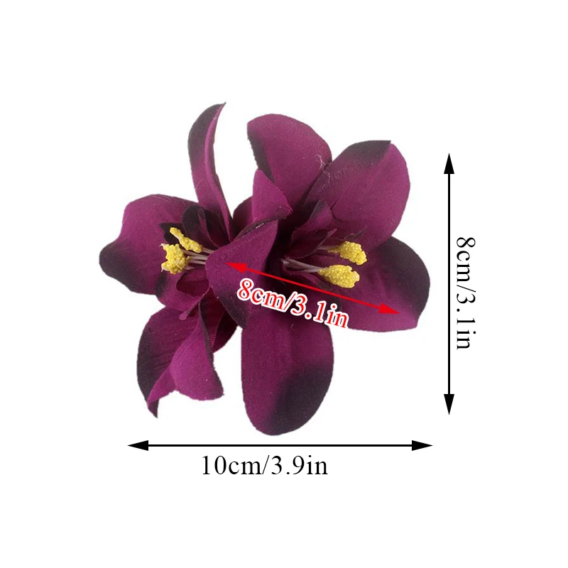 Simulated Orchid Flowers Hair Clip For Women Girls Bohemian Flower Side Bang Clip Hairpins Barrette For Wedding Hair Accessories