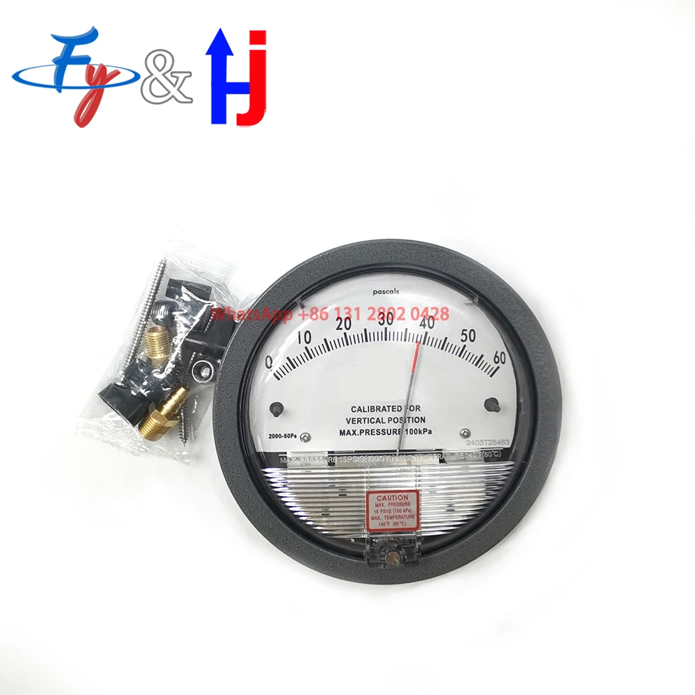 Micro-Pressure Differential Pressure Gauge, Positive and Negative Air Pressure Pointer, Clean Room Purifier