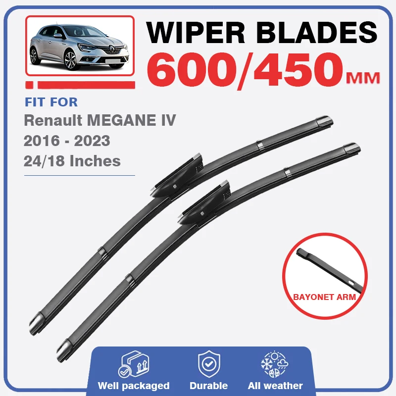 Front Wiper Blades For Renault MEGANE 4 IV 2016 - 2023 Hatchback GT RS Grandcoupe Grandtour B9A BFB 24\