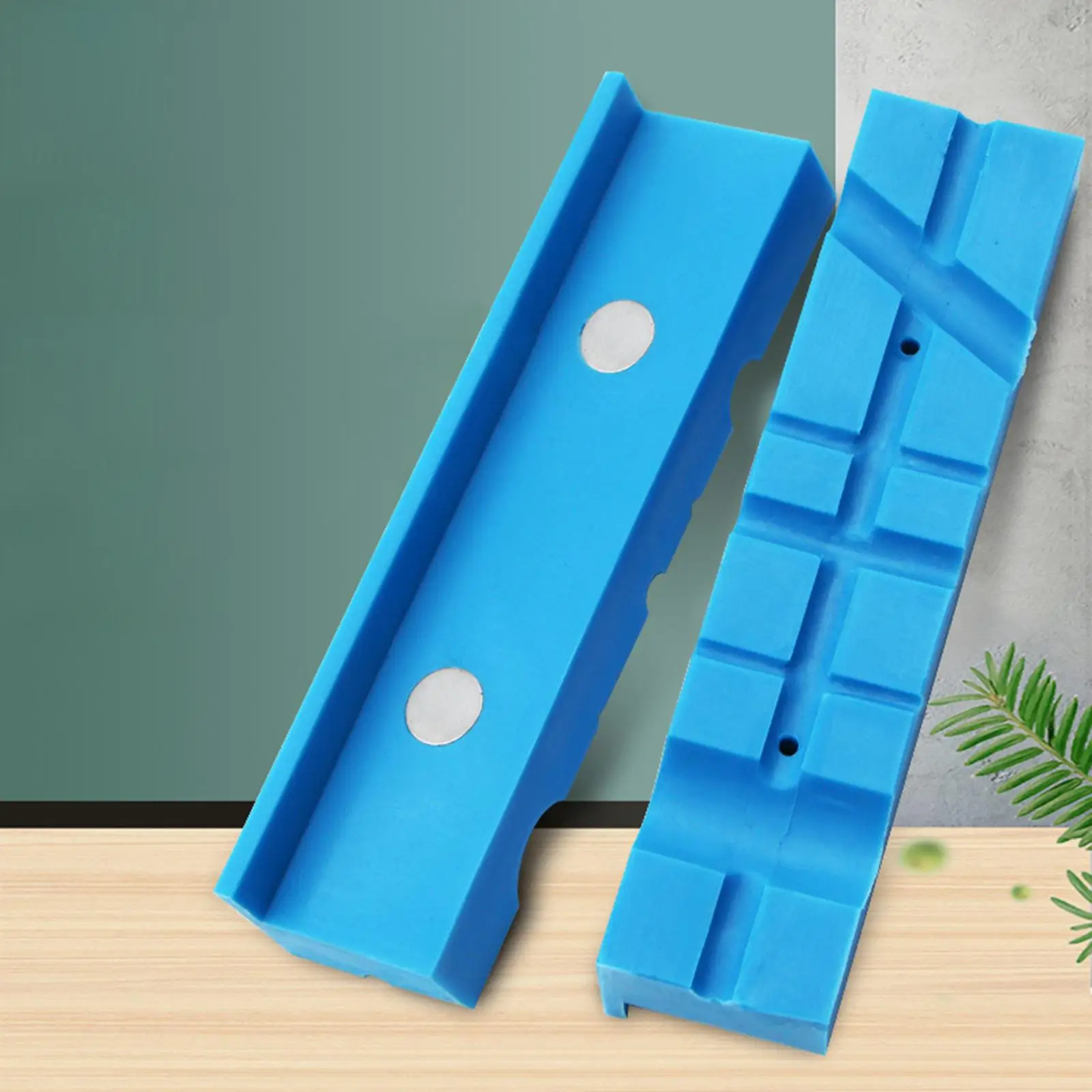 Bench Vise Jaw Pads Magnetic TPU Soft Jaws Non Marring Grip Accessory for Carpentry Templates and Metal Pipes