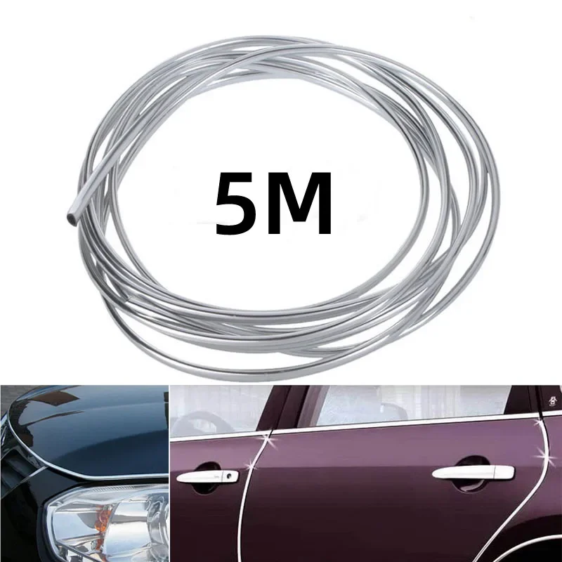 

5M Silver Moulding Trim Rubber Strip Car Door Protector 5meters