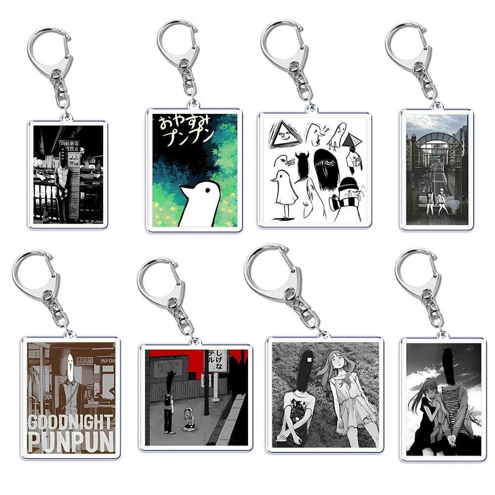 Goodnight Punpun Oyasumi Punpun Key Chain Keychains Ring for Accessories Bag Graffiti Pendant Keyring Jewelry Fans Gifts