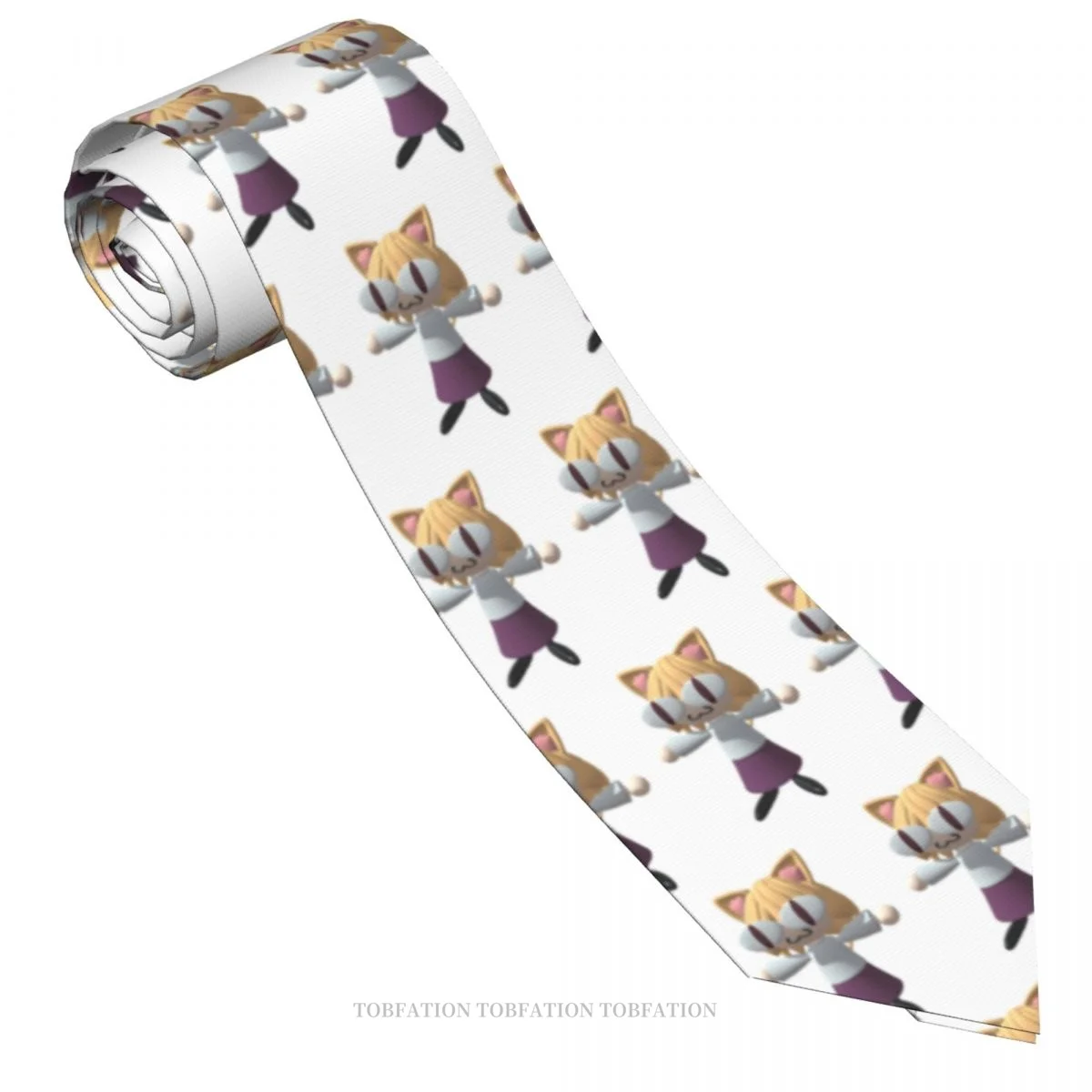 3D Neco Arc NECOARC Cat Classic Men's Printed Polyester 8cm Width Necktie Cosplay Party Accessory