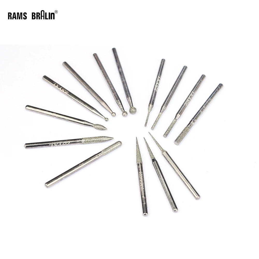 

10/14 pcs Premium Diamond Grinding Head Point Engraver Bits Burrs for jewelry Alloy Jade Carving