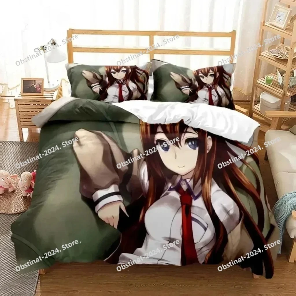 

Anime Steins Gate Kurisu Makise Bedding Set Printed Bed Set Duvet Cover Sheet Pillowcase Soft Quilt Cover Full Queen King Size